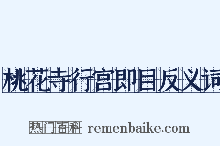 桃花寺行宫即目反义词是什么意思的图片